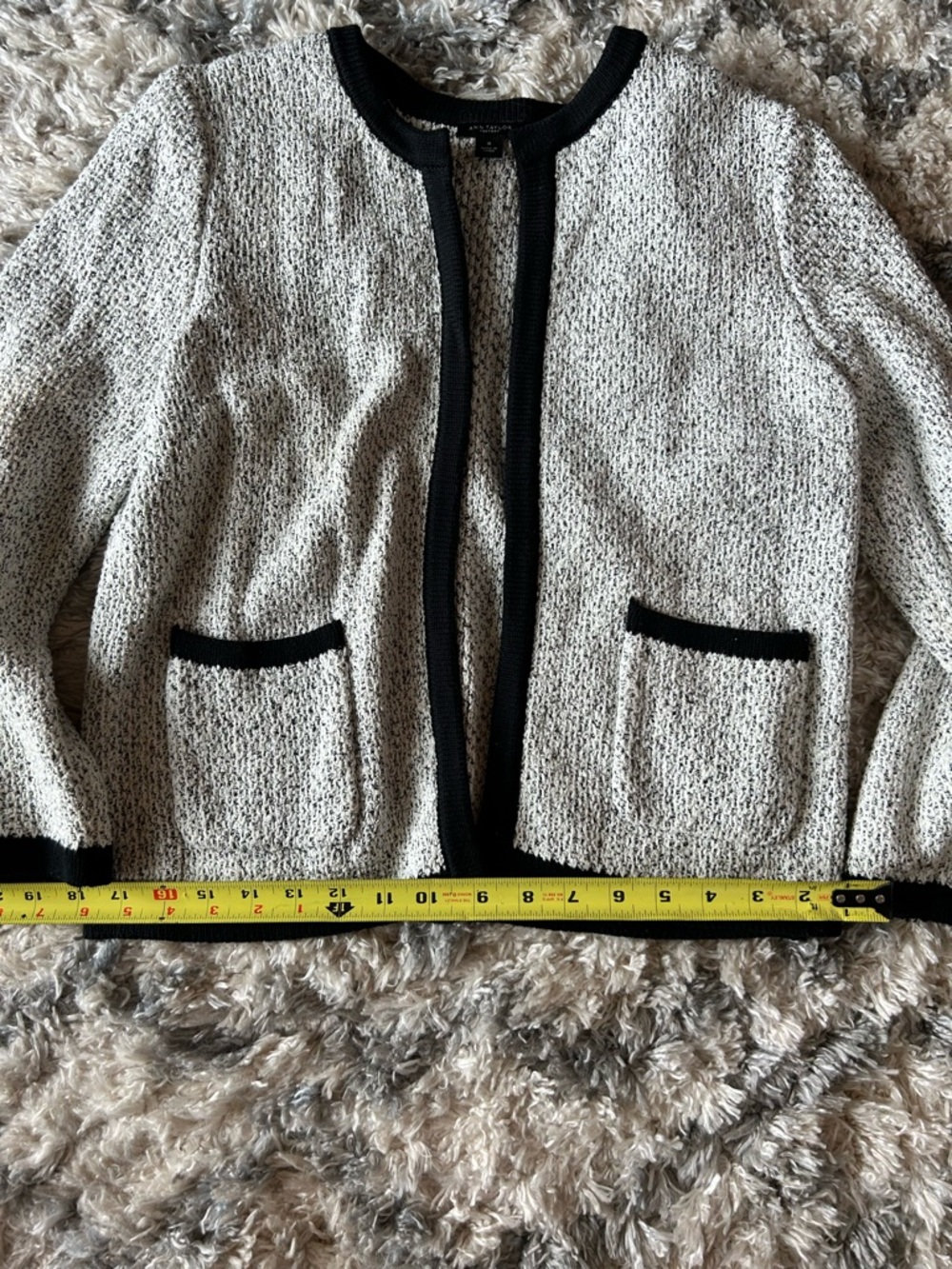 Ann Taylor  Textured Cardigan Bundle - White & Black - Picture 6 of 11